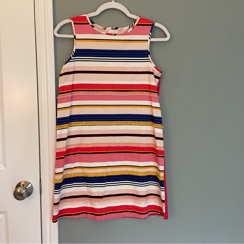 Kate Spade Striped Tassel Multicolor Mini Shift Dress
